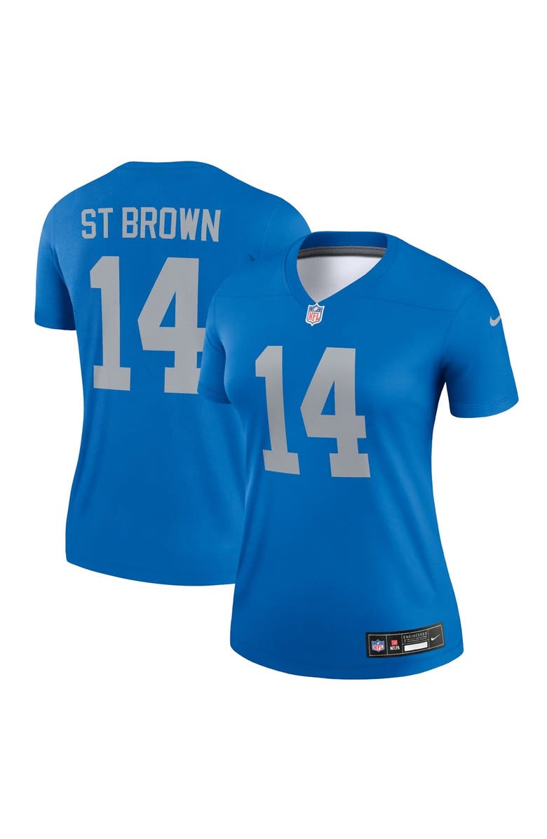 Nike Women's Nike Amon-Ra St. Brown  Blue Detroit Lions Alternate Legend Player Performance Top, Alternate, color, Blue