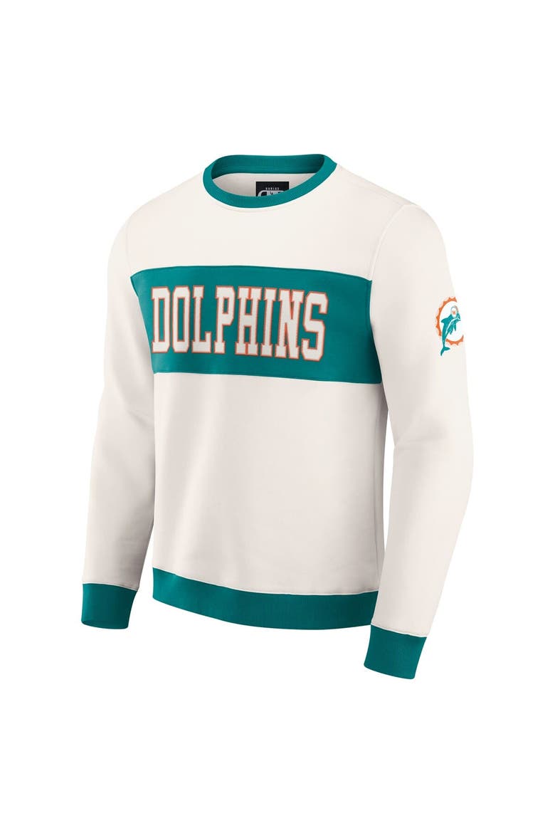Men's Darius Rucker Collection by Fanatics  Cream Miami Dolphins Colorblock Pullover Sweatshirt, Alternate, color, Cream