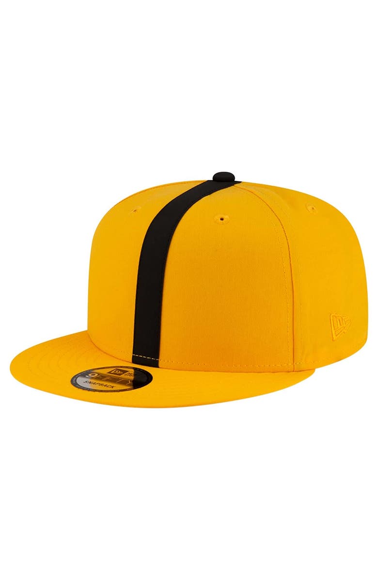 New Era Men's New Era Gold Pittsburgh Steelers Throwback Helmet 9FIFTY Snapback Hat, Main, color, 