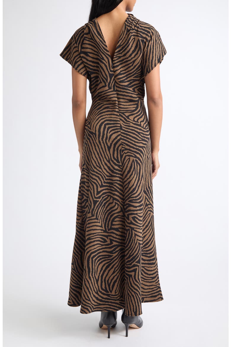 Redgrave Zebra Print Sleeveless Dress, Alternate, color, OCHRE BLACK
