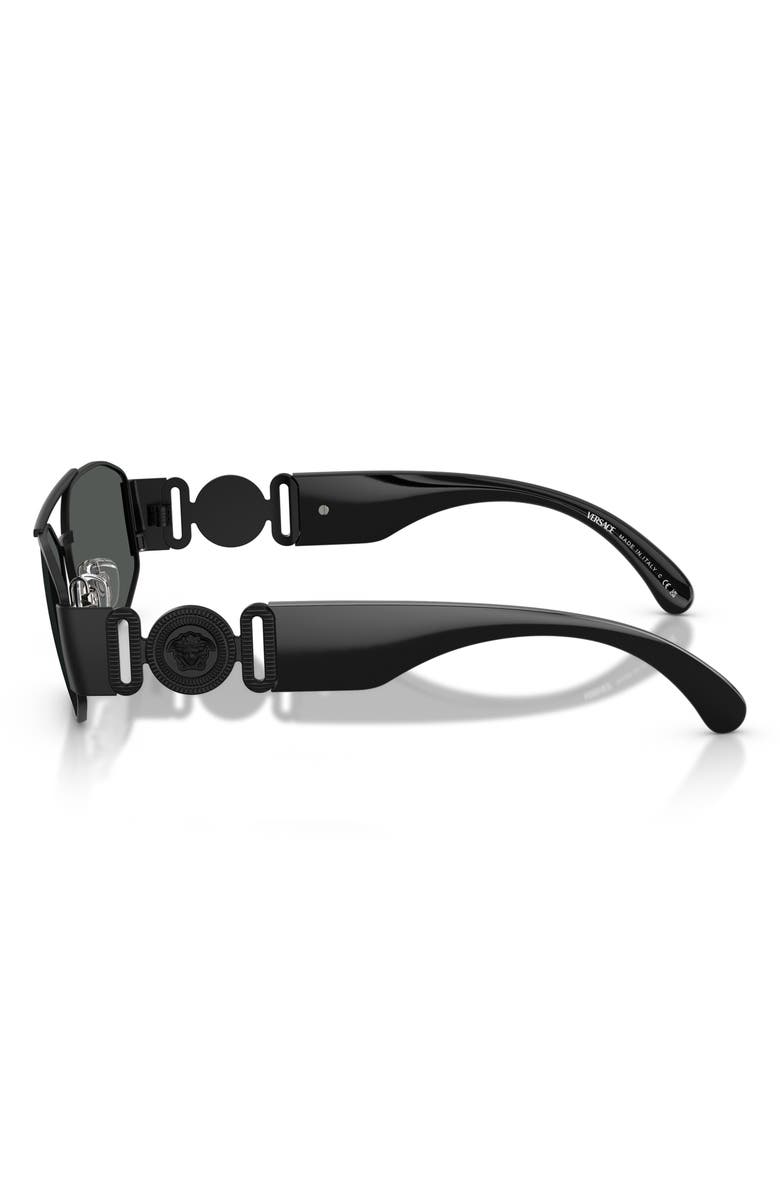 Versace 58mm Irregular Sunglasses, Alternate, color, Matte Black / Dark Grey