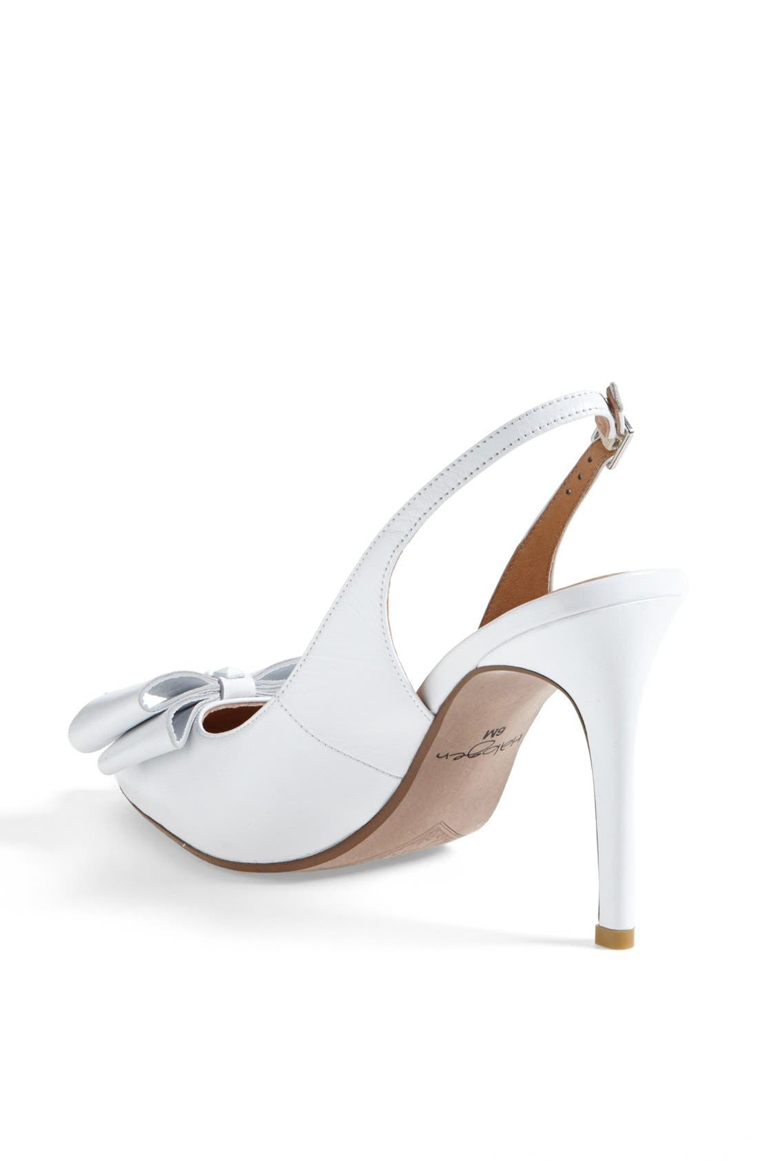'Lila' Studded Bow Pointy Toe Pump, Alternate, color, WHITE