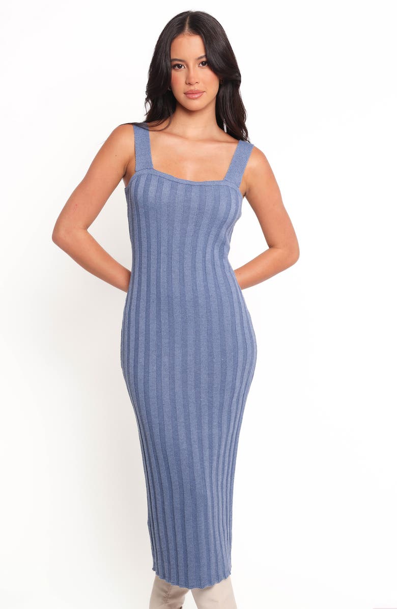 Petal & Pup Lexah Rib Midi Sweater Dress, Alternate, color, Blue