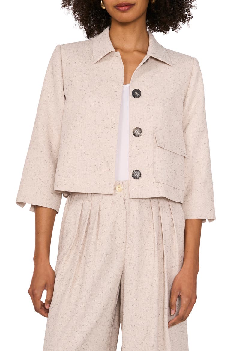 Tweed Crop Jacket, Main, color, NEW IVORY