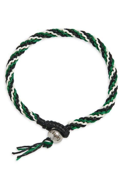 Men's Macramé Knotted Stripe Bracelet