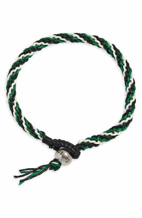 Caputo & Co. Men's Macramé Knotted Stripe Bracelet