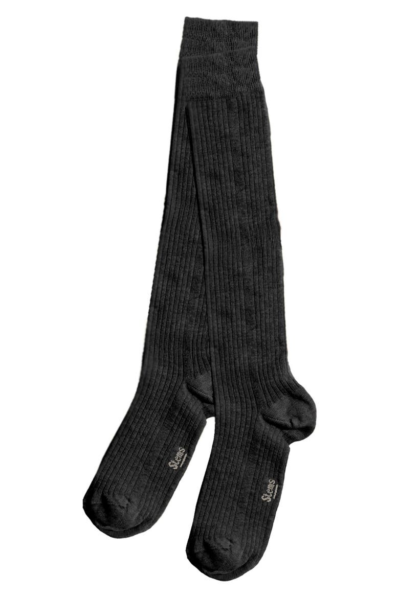 Cotton & Cashmere Blend Knee High Socks, Main, color, BLACK