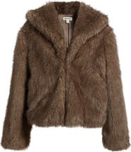 Open Edit Faux Fur Jacket