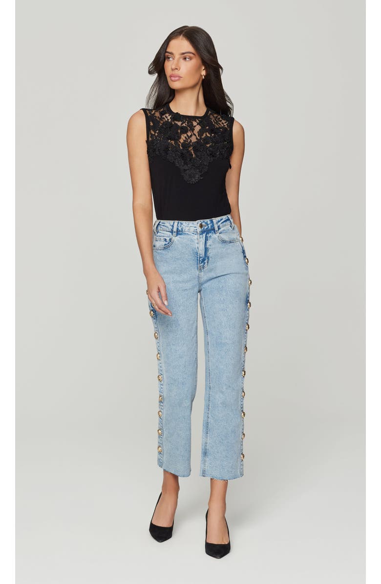 Generation Love Trina 3D Lace Combo Top, Alternate, color, Black