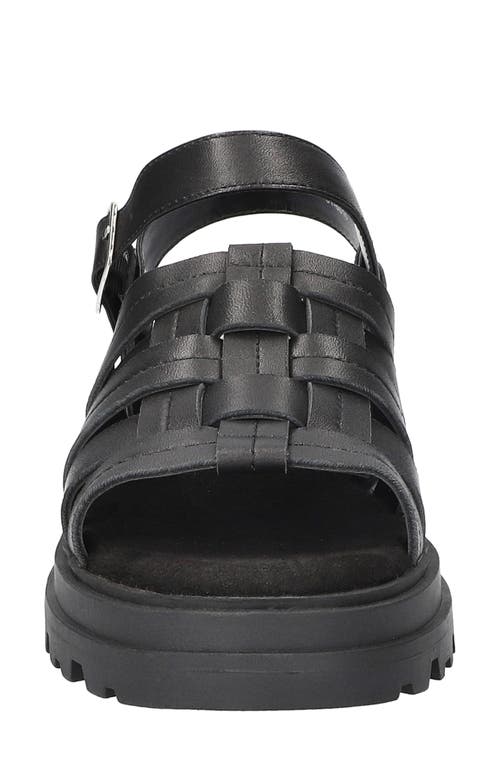 Bella Vita Loni Lug Sole Fisherman Sandal In Black Leather