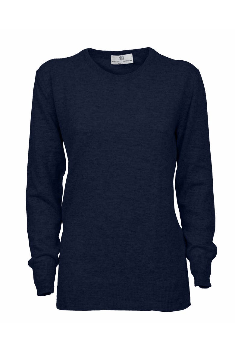 Pure Cashmere Essential Crewneck Sweater, Main, color, Melange Blue