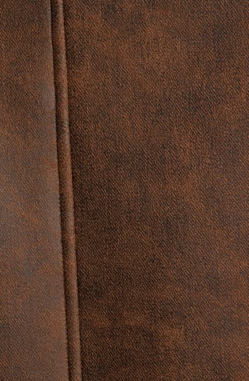 Distressed Faux Shearling Moto Jacket