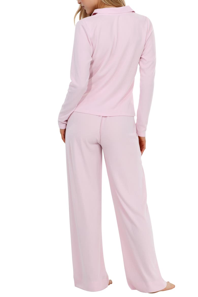 Coffee Club Waffle Knit Pajamas, Alternate, color, STRAWBERRY