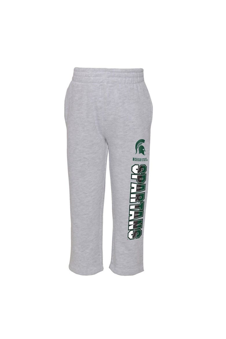 Toddler Heather Gray/Green Michigan State Spartans Playmaker Pullover Hoodie & Pants Set, Alternate, color, Heather Gray
