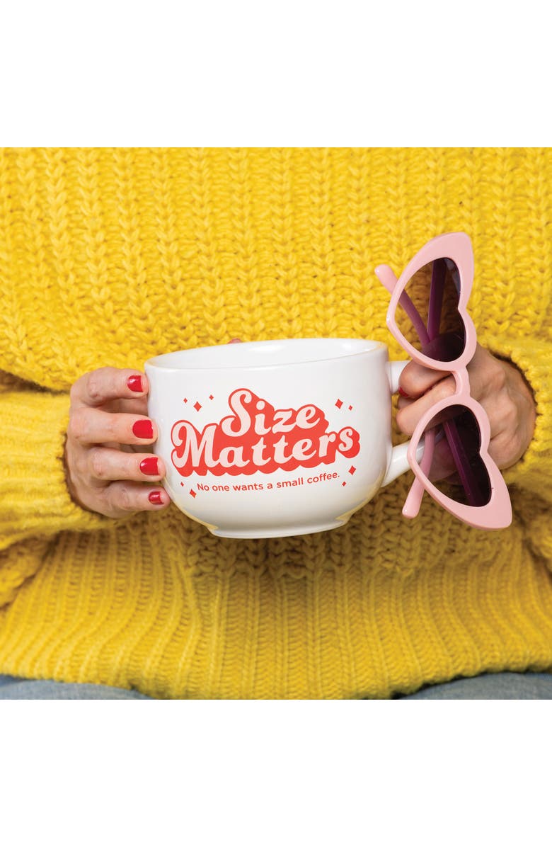 Totalee Gift Size Matters Cappuccino Mug Ceramic White 24 oz, Alternate, color, White