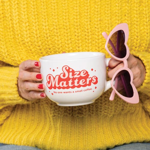 Totalee Gift Size Matters Cappuccino Mug Ceramic White 24 oz In White