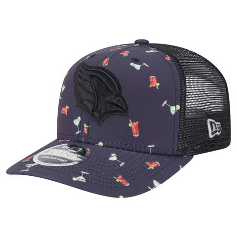 Men's New Era  Navy/Black Arizona Cardinals Adventure Drinks Pattern 9SEVENTY Stretch-Snap Hat