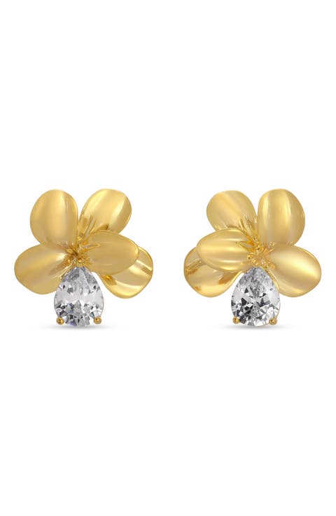 Flor Cubic Zirconia Stud Earrings