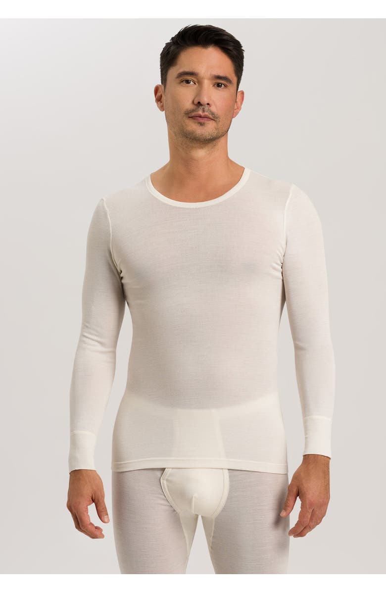 Hanro Woolen Silk Wool And Silk Fitted Top, Alternate, color, Cygne