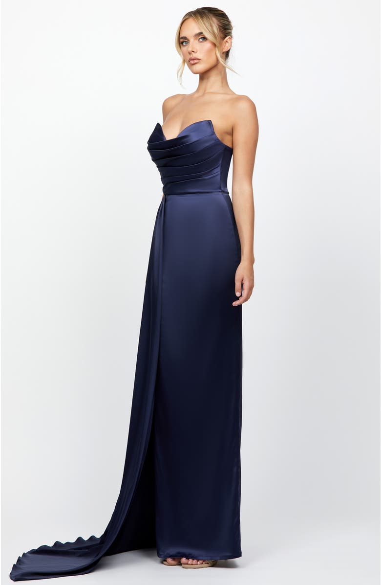 Bariano Bonni Strapless Sash Gown, Alternate, color, 