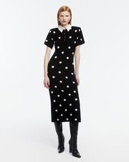 Dodiee Devon polka dot midi dress in noir