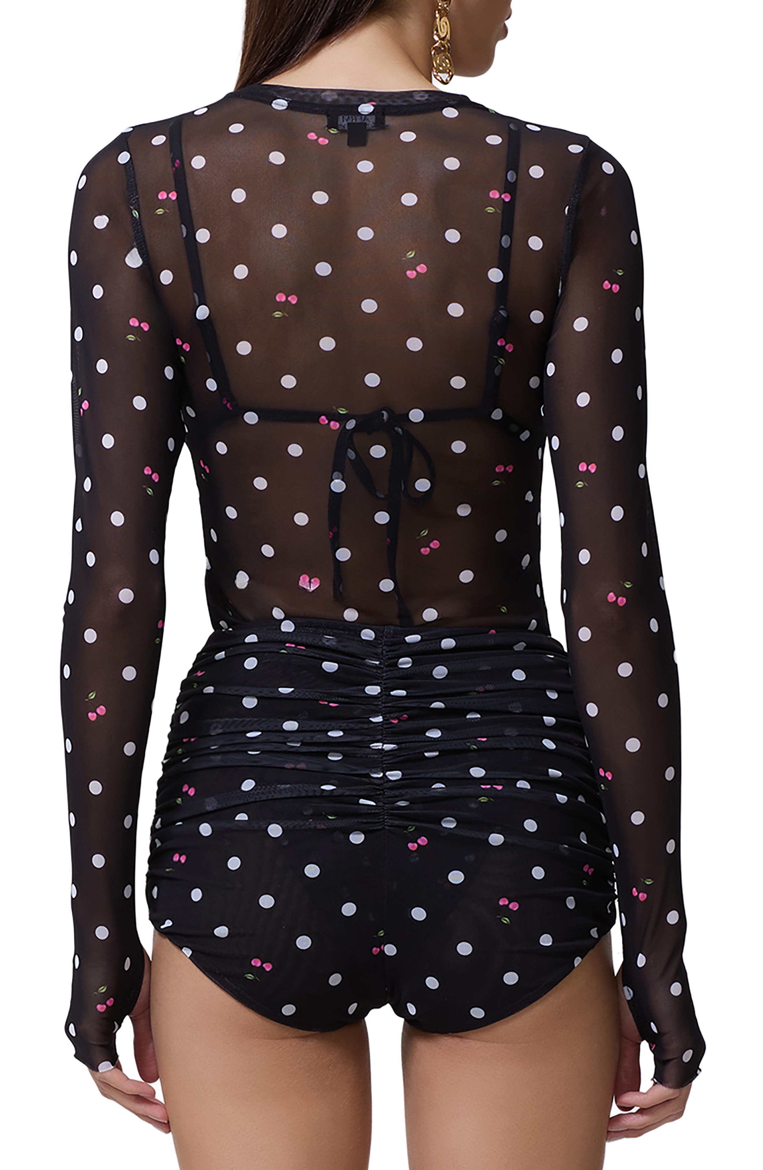 Kaylee Printed Long Sleeve Mesh Top - image 2