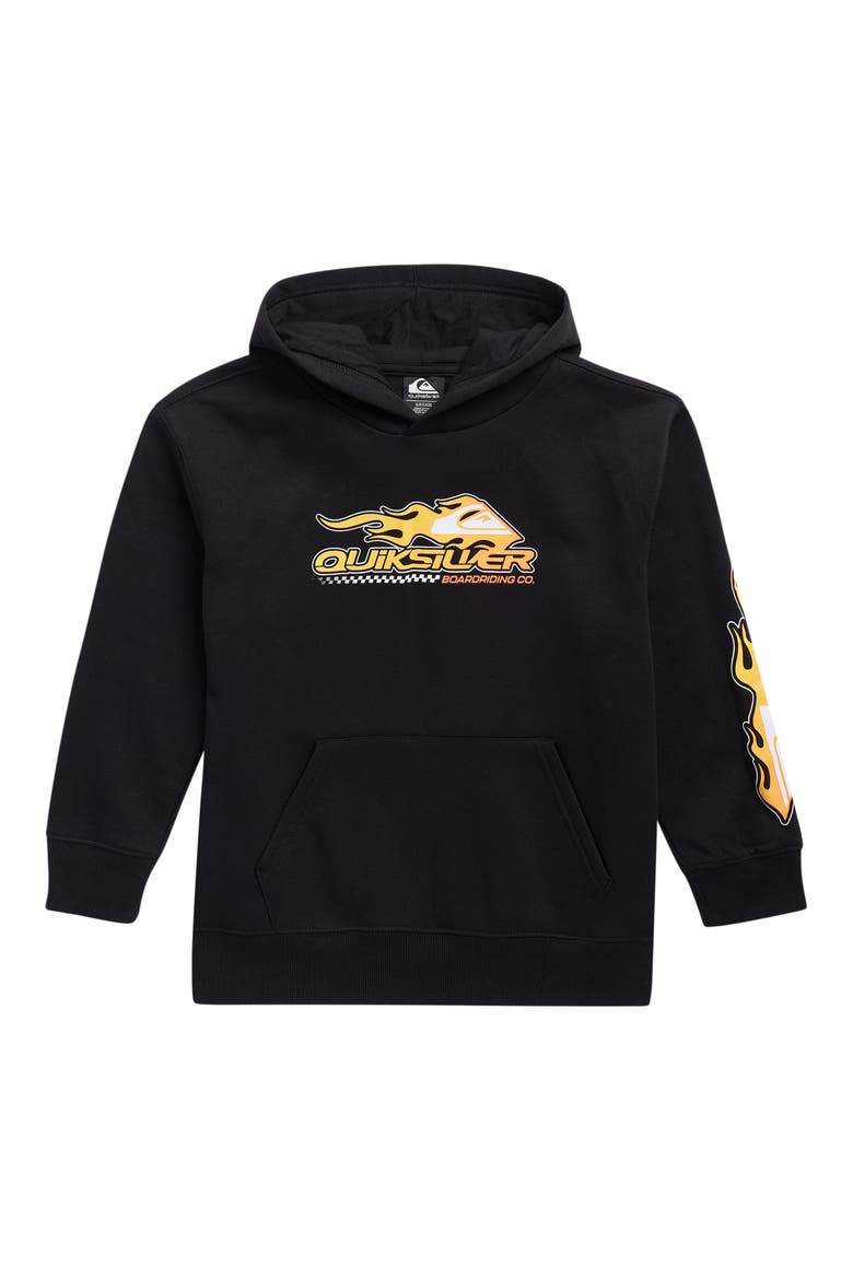 Kids' Speed Rise Graphic Hoodie, Main, color, BLACK