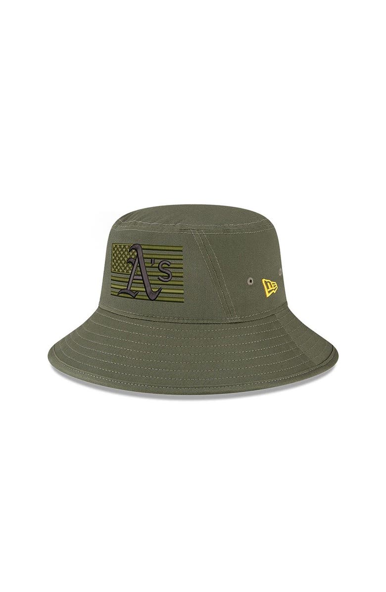 New Era Men's New Era Green Oakland Athletics 2023 Armed Forces Day Bucket Hat, Main, color, Green