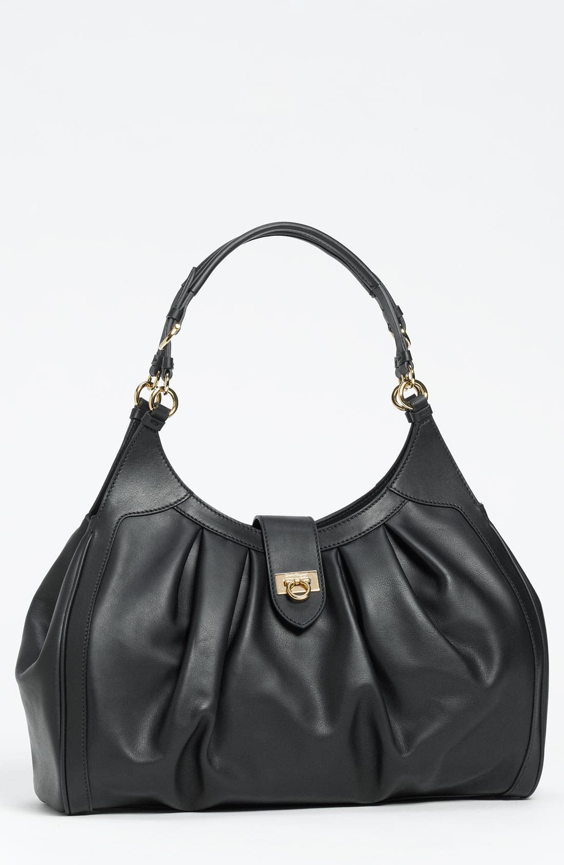 FERRAGAMO Salvatore Ferragamo Leather Hobo, Main, color, 