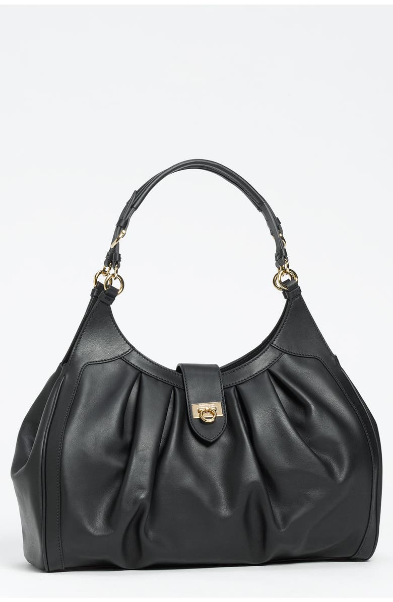 FERRAGAMO Salvatore Ferragamo Leather Hobo, Main, color,