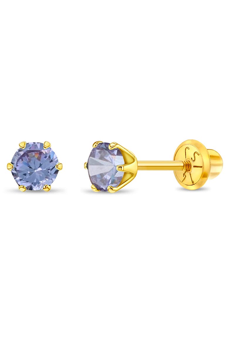 14k Classic Prong Solitaire Earrings, Main, color, June