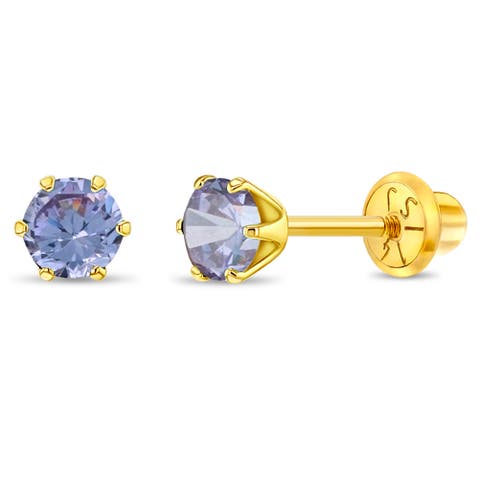 14k Classic Prong Solitaire Earrings
