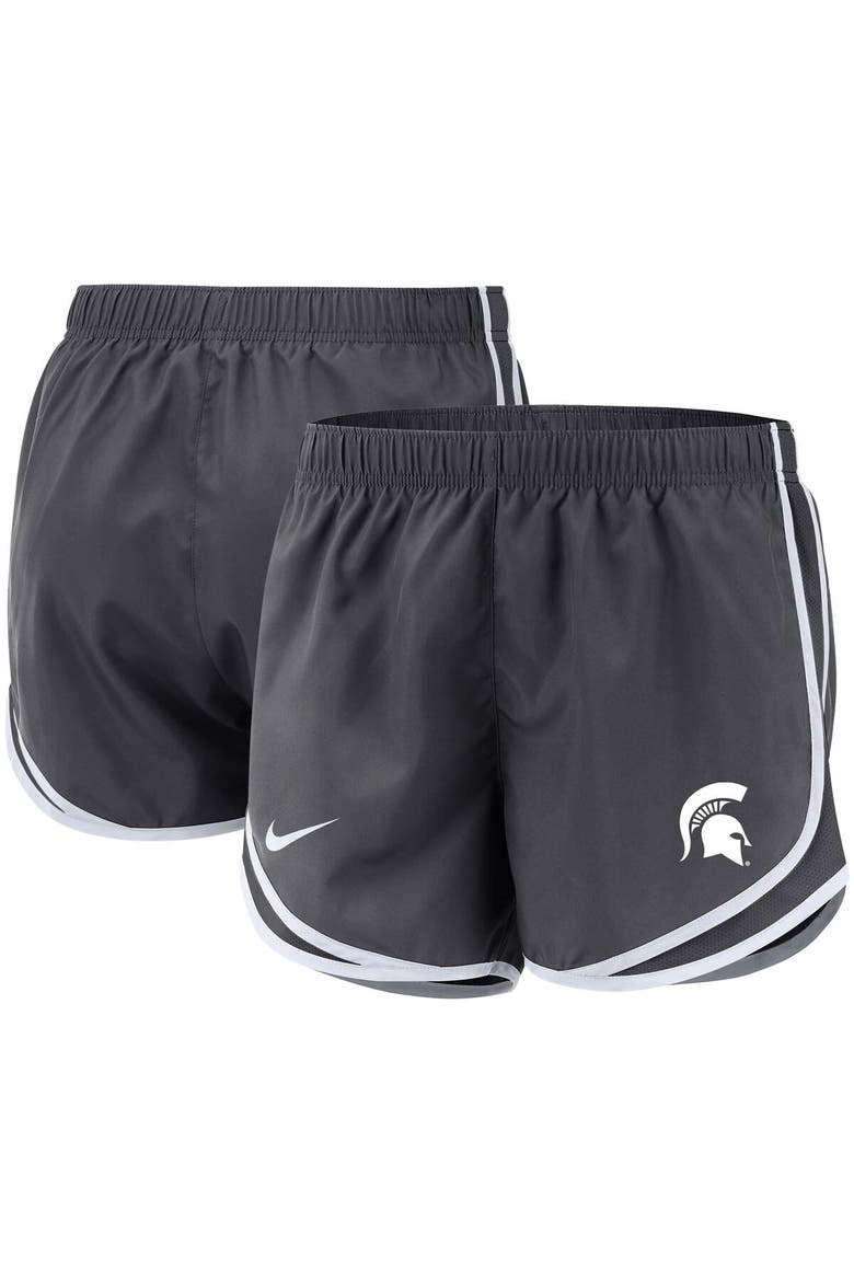 Women's Nike Anthracite Michigan State Spartans Team Tempo Performance Shorts, Alternate, color, Anthracite