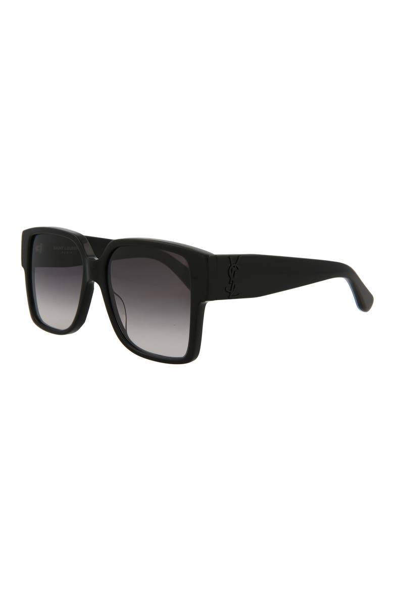 55mm Square Sunglasses, Alternate, color, BLACK BLACK GREY
