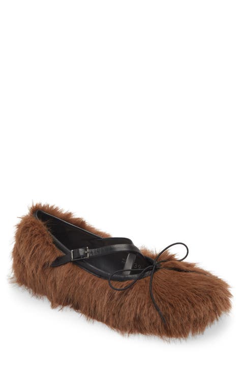 Fur flats on sale