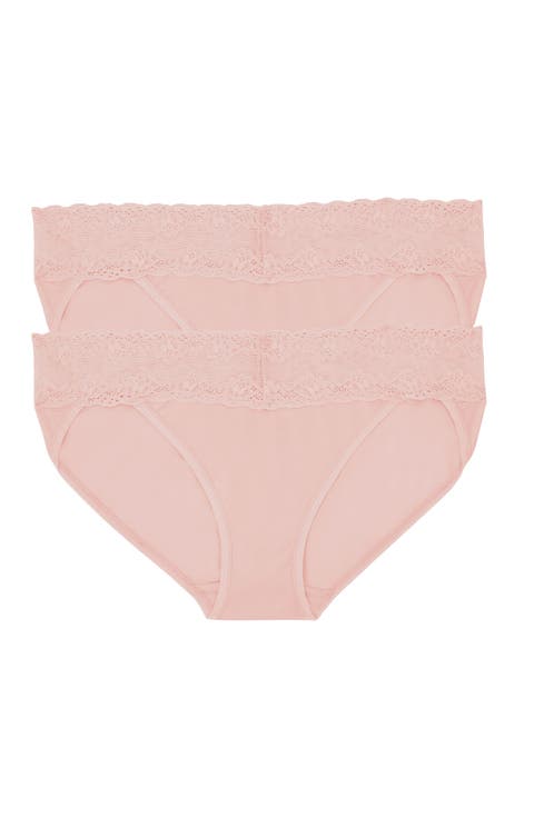Bliss Perfection Lace Trim One Size Bikini Brief 2-Pack