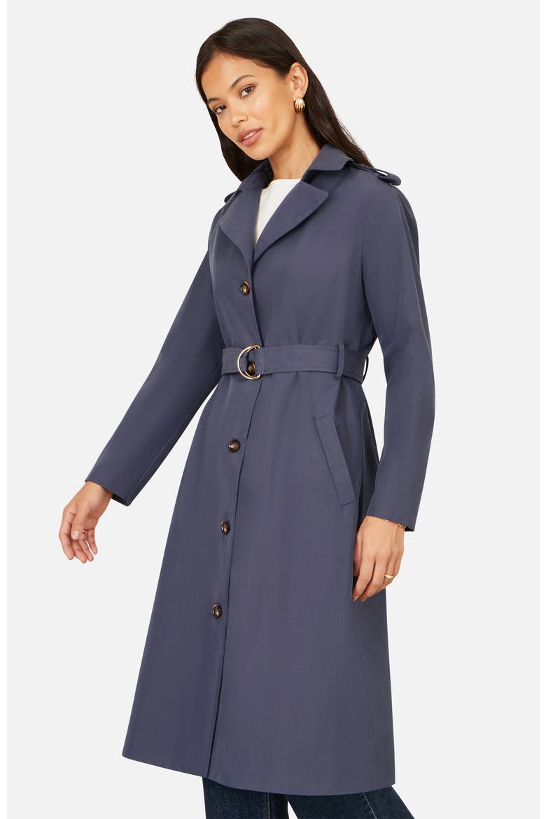 Belted Long Trench Coat, Alternate, color, Navy