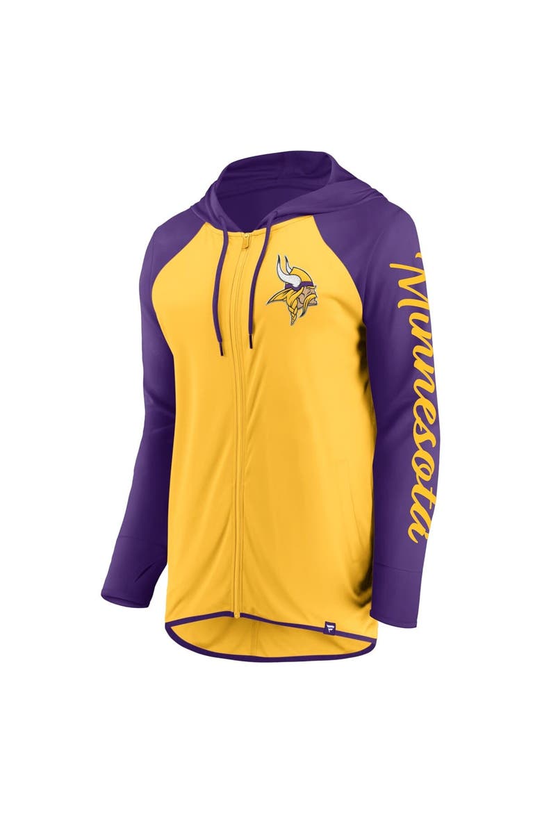 Women's Fanatics Gold/Purple Minnesota Vikings Script Full-Zip Hoodie, Alternate, color, Gold
