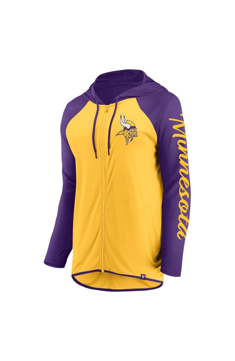 FANATICS Women's Fanatics Gold/Purple Minnesota Vikings Script Full-Zip Hoodie, Alternate, color, Gold