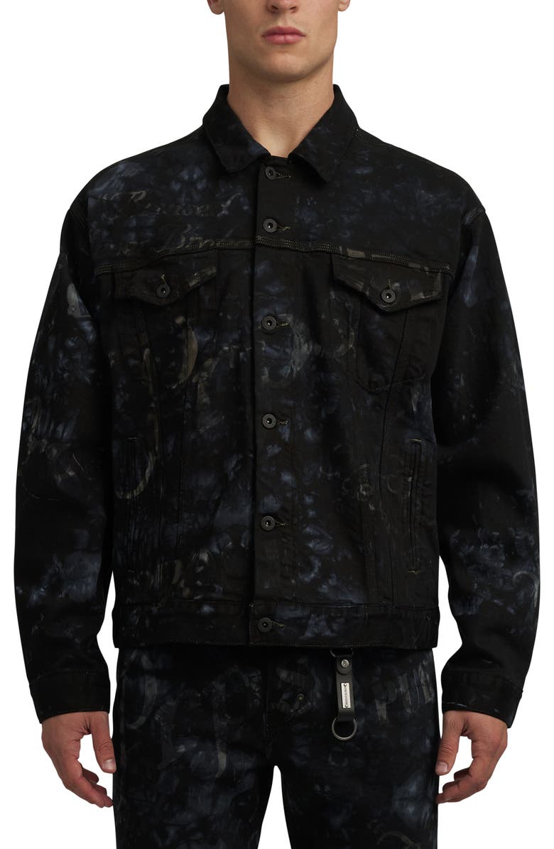 PRPS Kicking Horse Oversize Stretch Denim Trucker Jacket, Main, color, 