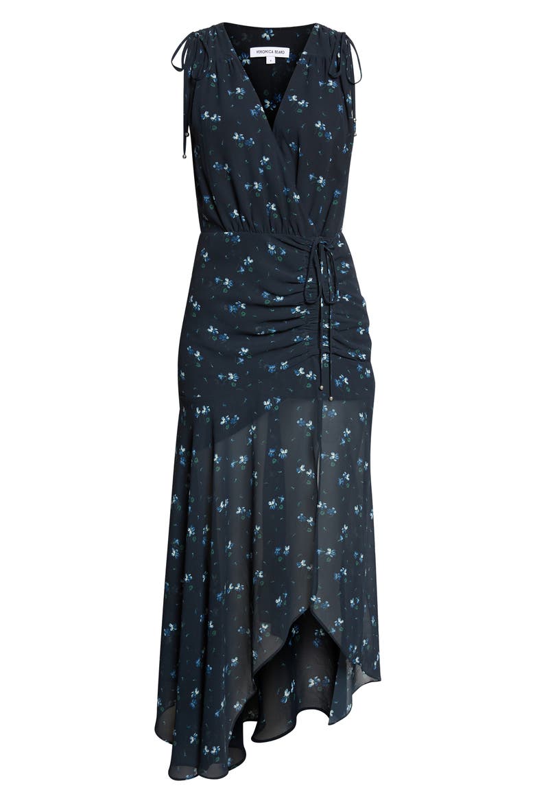 Dovima Floral Sleeveless Asymmetric Maxi Dress, Alternate, color, BLACK MULTI