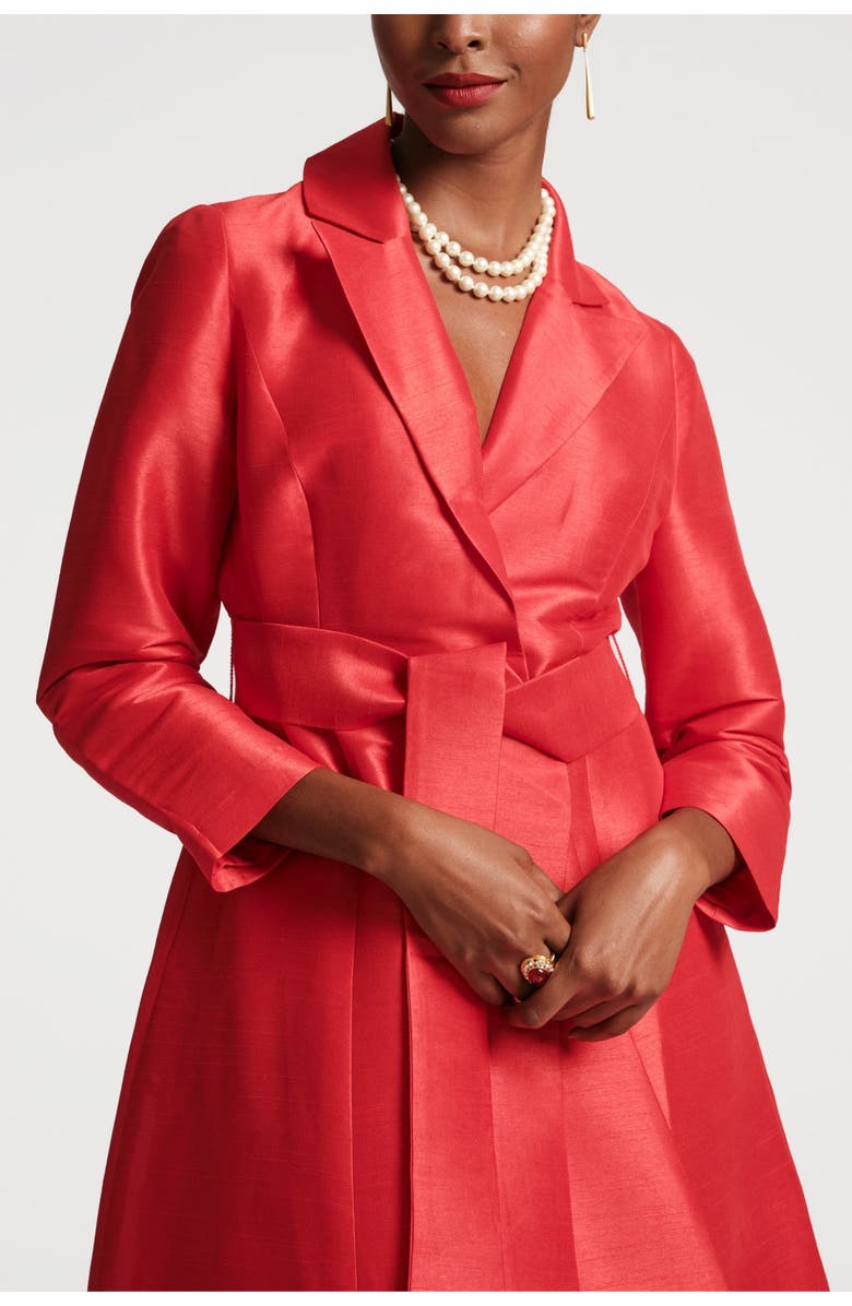 Frances Valentine Lucille Wrap Dress w/Lining Dupioni Dupioni, Alternate, color, 