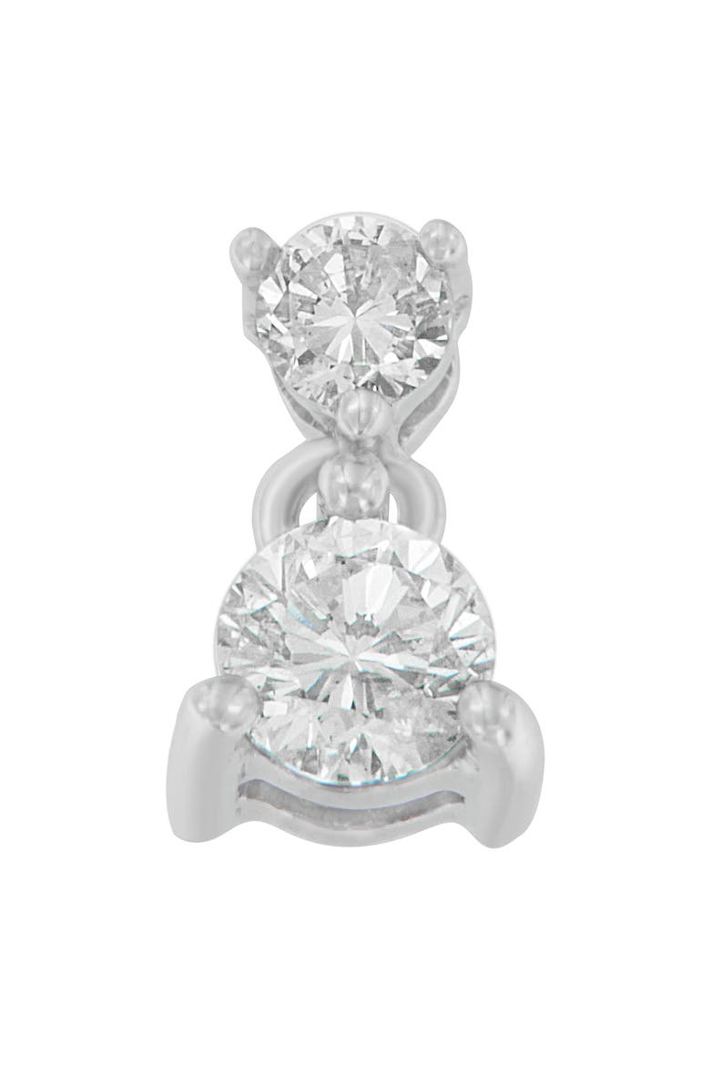 14K White Gold 1/2 cttw Round Cut Diamond Pendant Necklace, Alternate, color, White