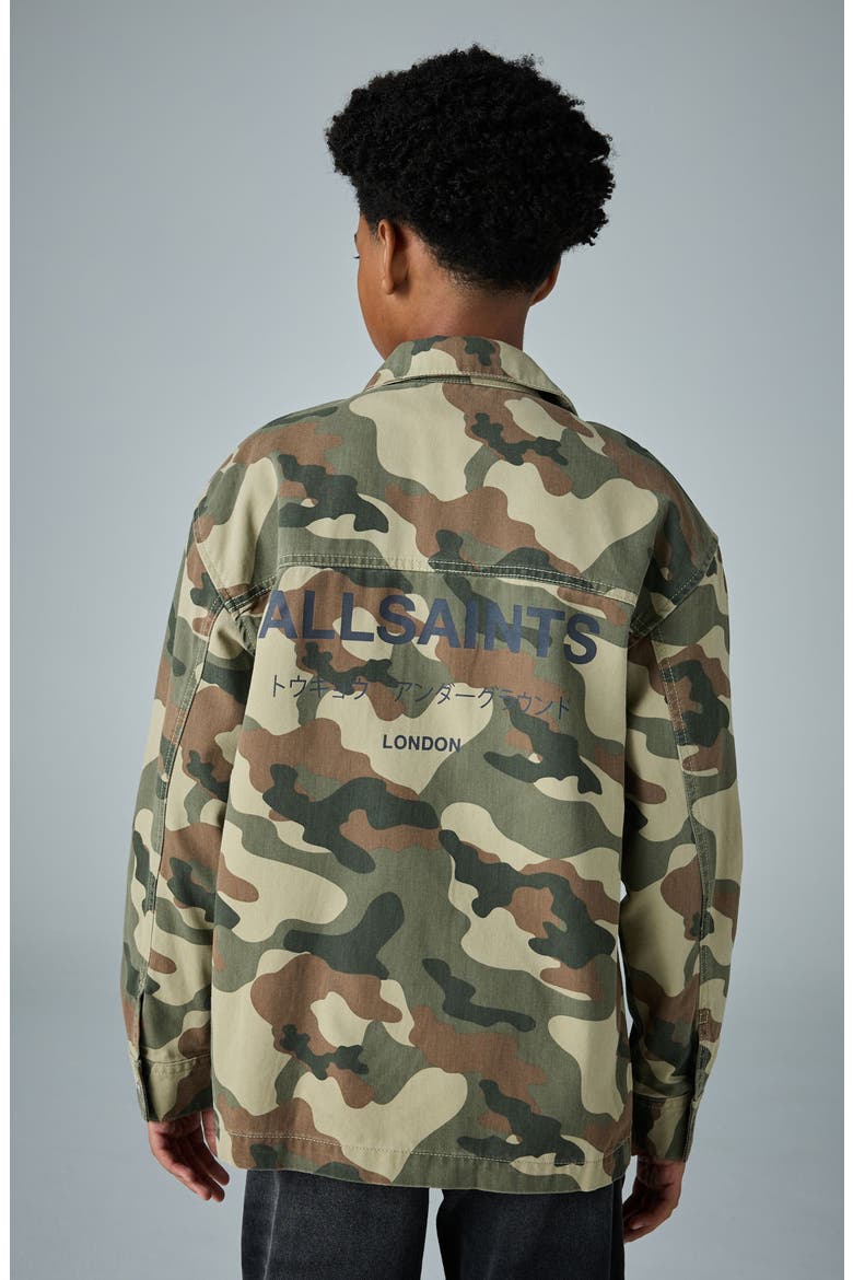 Kids' Camo Shacket & Graphic T-Shirt Set, Alternate, color, GREEN