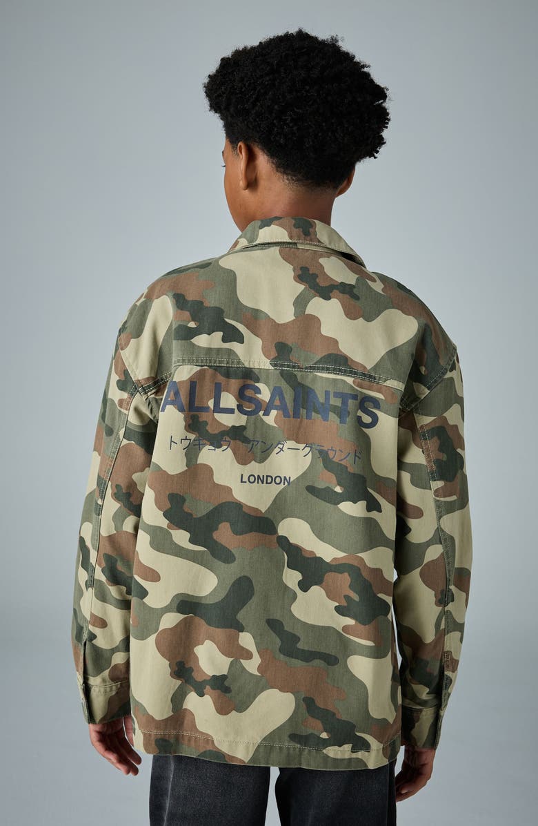 smALLSAINTS by ALLSAINTS Kids
 Camo Shacket 
Graphic T-Shirt Set, Alternate, color, Green