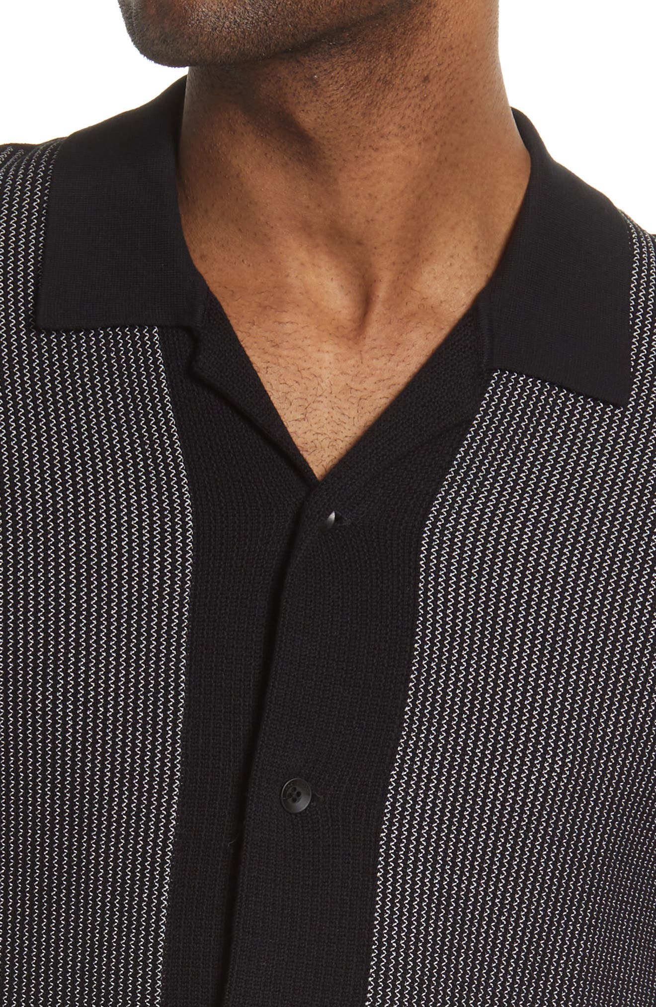 Harvey Short Sleeve Knit Button-Up Camp Shirt - image 2