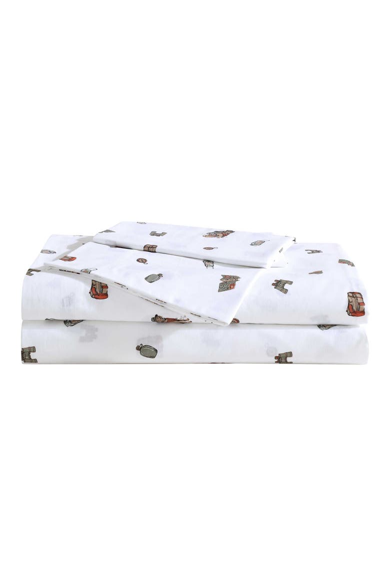 Buddy Camping 200 Thread Count Cotton Percale Full Sheet Set, Main, color, WHITE