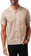 TravisMathew Desert Sun Short Sleeve Cotton Blend Button-Up Shirt