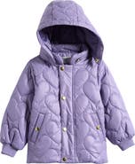 Mini Rodini Kids' Heart Quilt Hood Puffer Jacket