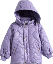 Mini Rodini Kids' Heart Quilt Hood Puffer Jacket